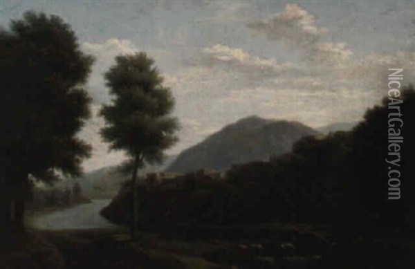 Paysage D'italie Oil Painting - Alexandre Hyacinthe Dunouy