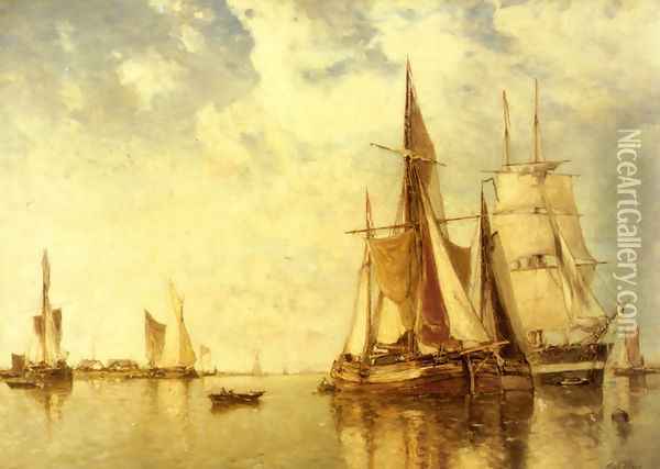Shipping on the Scheldt Oil Painting - Paul-Jean Clays
