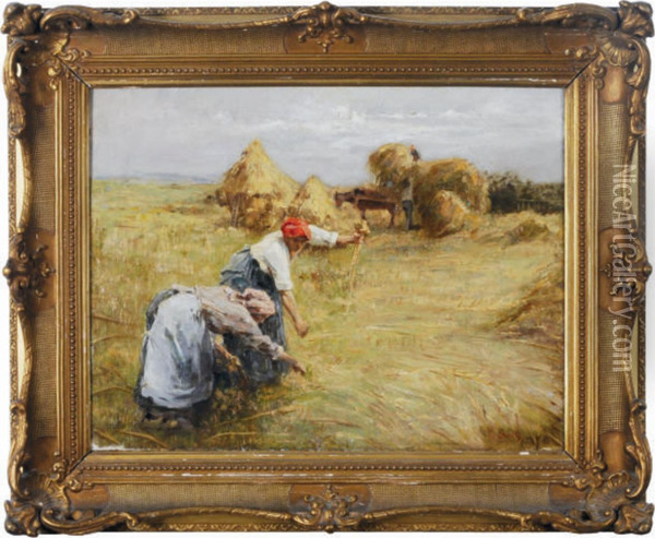 Gleaners In The Field Oil Painting - Eugene Leon Labitte