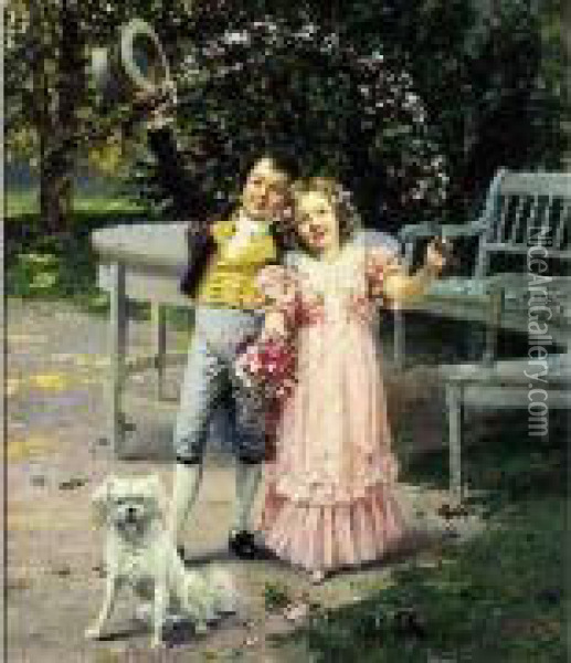 Le Jeu D'enfants Oil Painting - Hans W. Schmidt