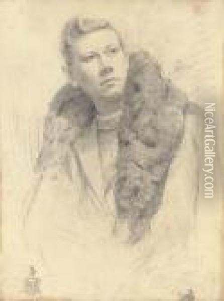 Portrait Of Fedor Chaliapin Oil Painting - Ilya Efimovich Efimovich Repin