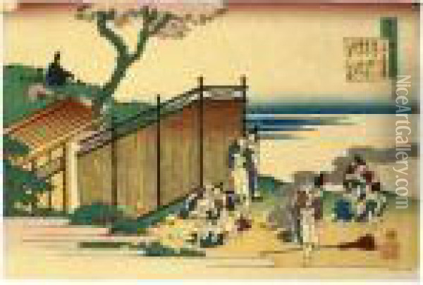 ````````hyakunin Isshu Ubaga Etoki' Oil Painting - Katsushika Hokusai