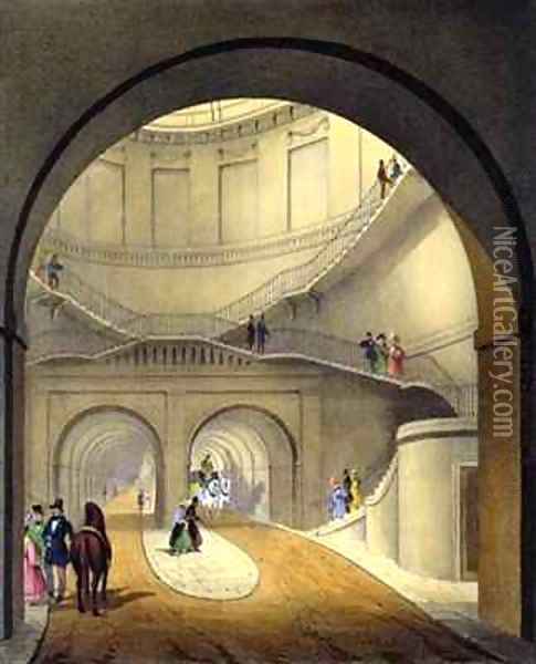 Entrance to the Thames Tunnel Oil Painting - Dixie, B.