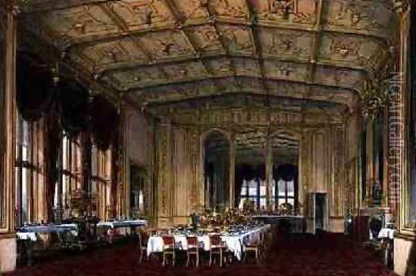 The State Dining Room at Windsor Oil Painting - Joseph Nash