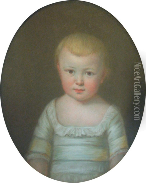 Bildnis Carl Friedrich Von Alvenslebens Als Kind. Oil Painting - Joseph Friedrich A. Darbes