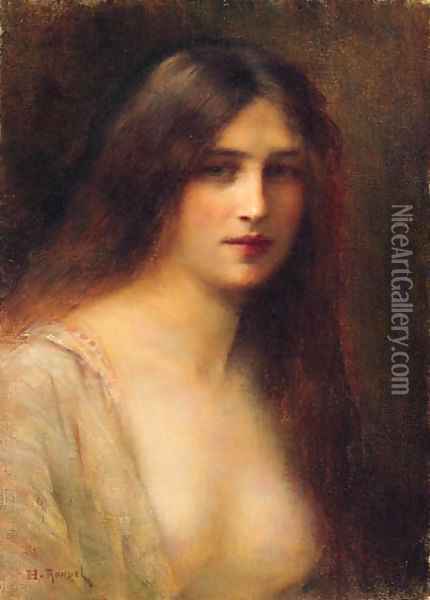 A Young Beauty Oil Painting - H. Rondel