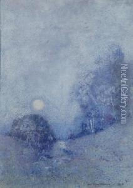 Moonlight Oil Painting - John William Tristram