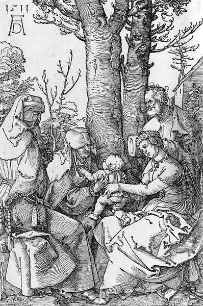 The Holy Family with Joachim and Saint Ann Oil Painting - Albrecht Durer