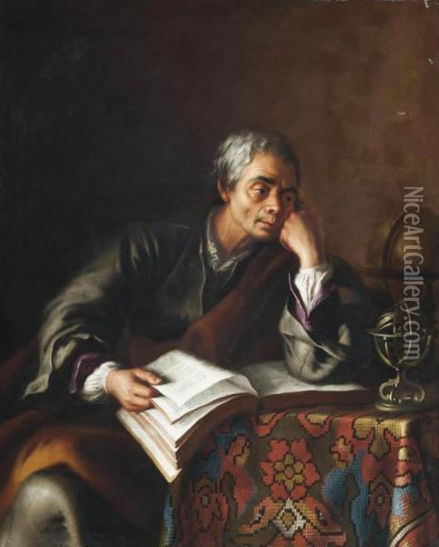 Portrait Of A Geographer Oil Painting - Jean Baptiste van Loo