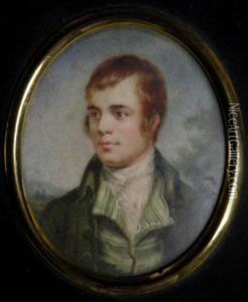 Portrait Of Robert Burns Oil Painting - Alexander Nasmyth