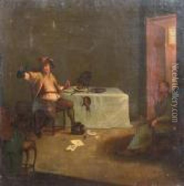 Der Verschwender Und Der Weise Oil Painting - Johann Georg Trautmann