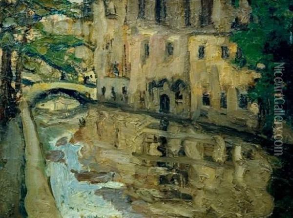 Canal Oil Painting - Alice Dannenberg