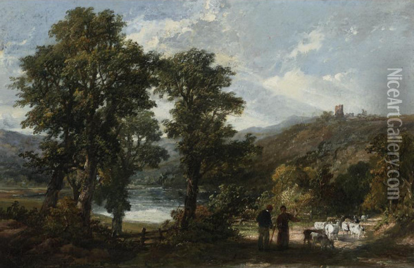 Windermere Castle Oil Painting - Frederick Henry Henshaw