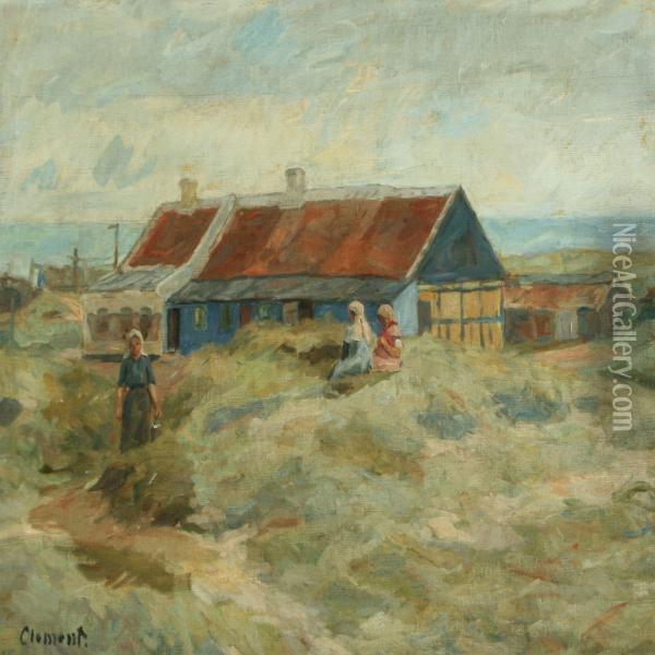 The Blue House Inskagen Oil Painting - Gad Frederik Clement