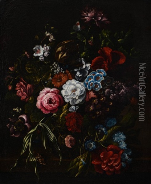 Bouquet De Fleurs Oil Painting - Jan Van Huysum