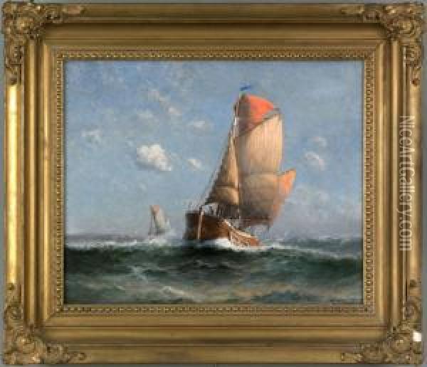 Seascape Oil Painting - Theodor Victor Carl Valenkamph