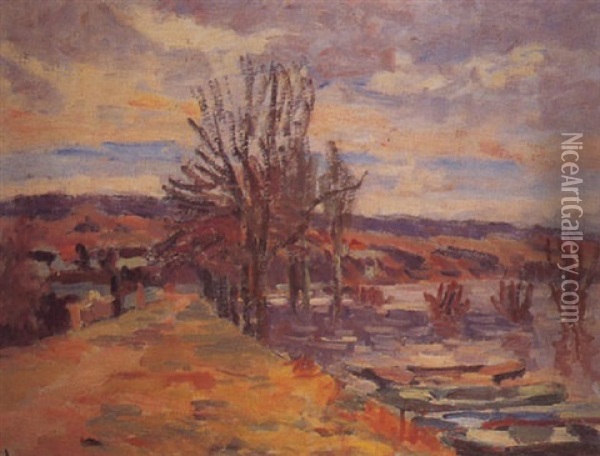 La Seine A La Roche Guyon Oil Painting - Abel Louis Alphonse Lauvray