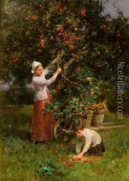 In The Orchard, Ecouen, France Oil Painting - Henry George Todd