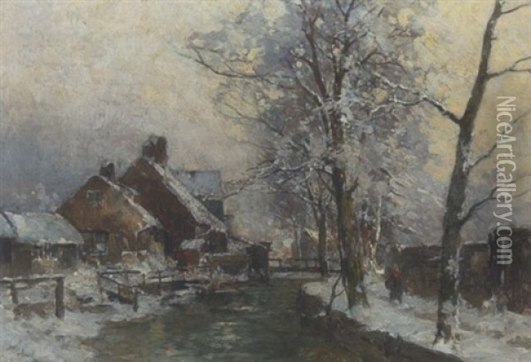 Winter An Der Amper Oil Painting - Karl Adam Heinisch