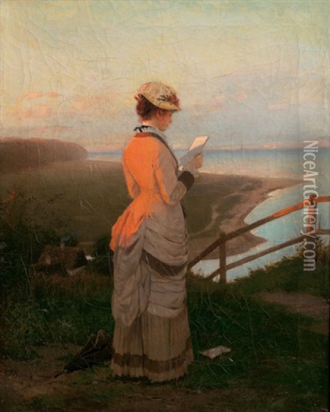 In The Evening Sun Oil Painting - Jacob Nobbe