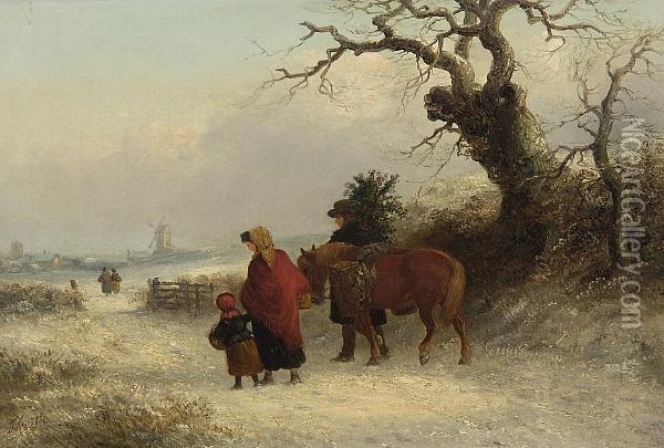 Bringing Home The Holly Oil Painting - Thomas Smythe