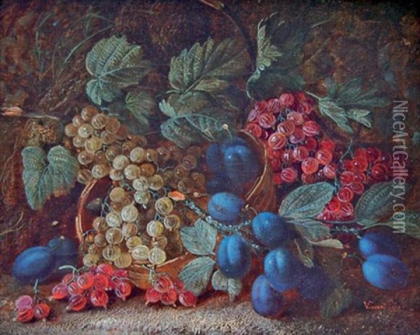Prune Et Raisins Oil Painting - Vincent Clare