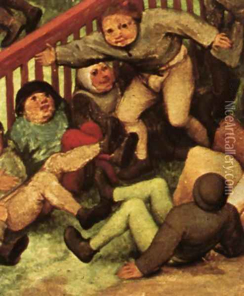 Children's Games (detail) 5 Oil Painting - Pieter the Elder Bruegel