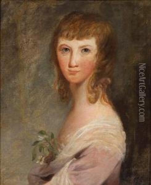 Portrait Of Elizabeth Calhoun Buchanan Oil Painting - Robert Edge Pine