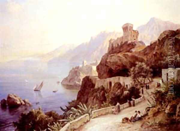 The Bay Of Salerno Oil Painting - Friedrich, the Elder Preller