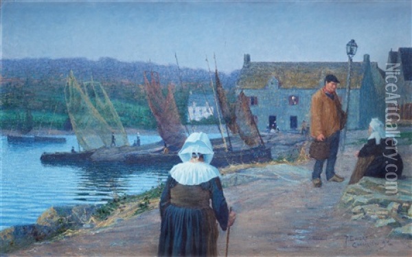 Hamnen I Concarneau, Bretagne Oil Painting - Per Ewert