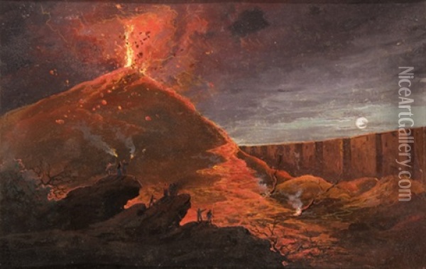 Vesuvio In Eruzione Oil Painting - Joseph Wright