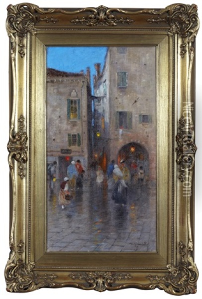 Venetiansk Gatuscen Oil Painting - Wilhelm von Gegerfelt