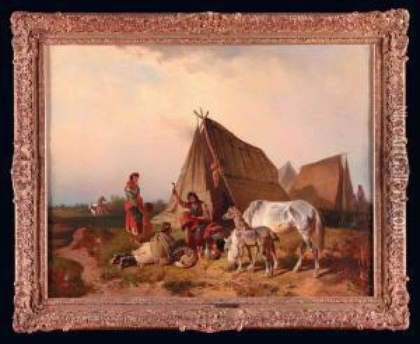 Kotlarz Na Puszcie Oil Painting - Adolf van der Venne
