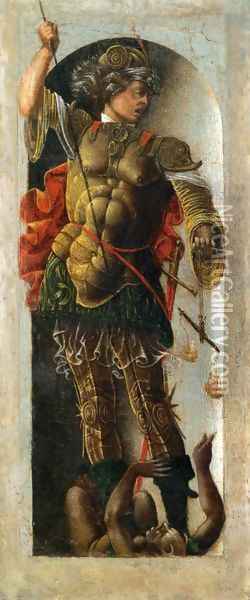 Griffoni Polyptych St Michael Oil Painting - Ercole de' Roberti