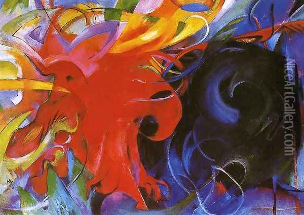 Fighting Forms Oil Painting - Franz Marc