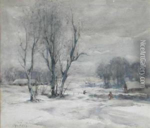 Winter Landscape Oil Painting - Ewan Geddes