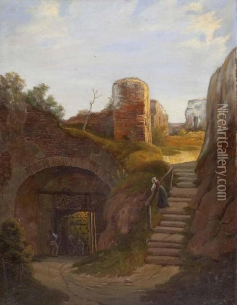 Das Eingangstor Der Festung Clam Oil Painting - Franz Sager