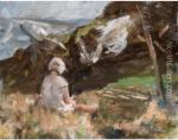 Washing Day Oil Painting - Robert Gemmell Hutchison