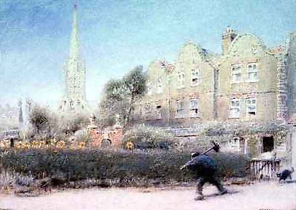 Norwich and the Chimney Sweep Oil Painting - Albert Goodwin