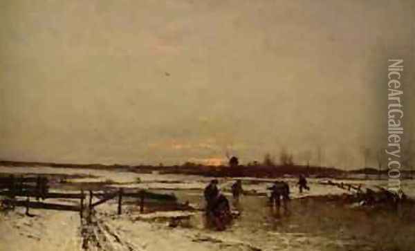 Winter Scene Oil Painting - Ludwig Munthe