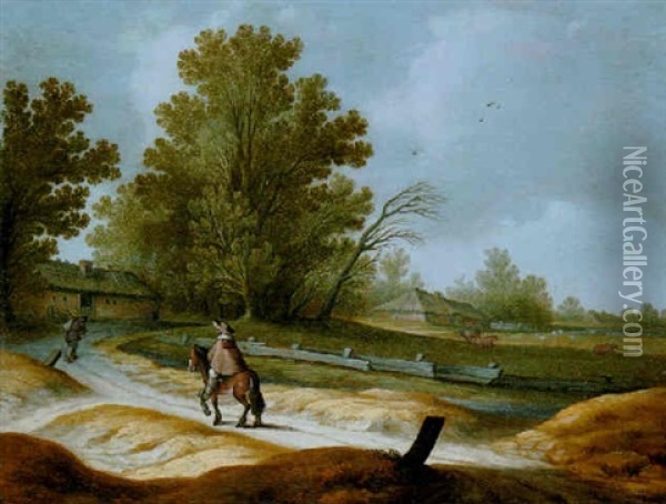 Landschaft Mit Einem Reiter Oil Painting - Pieter de Neyn