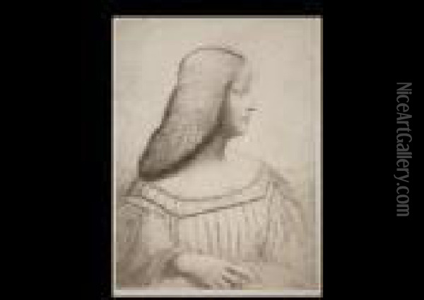 Portrait Of Isabella D Este Oil Painting - Leonardo Da Vinci