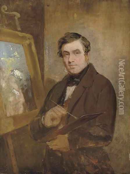 Self-portrait at an easel, 14 November 1816 Oil Painting - Thomson, Rev. John of Duddingston