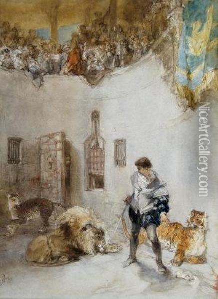 Daniel In The Lion's Den Oil Painting - Charles Rochussen