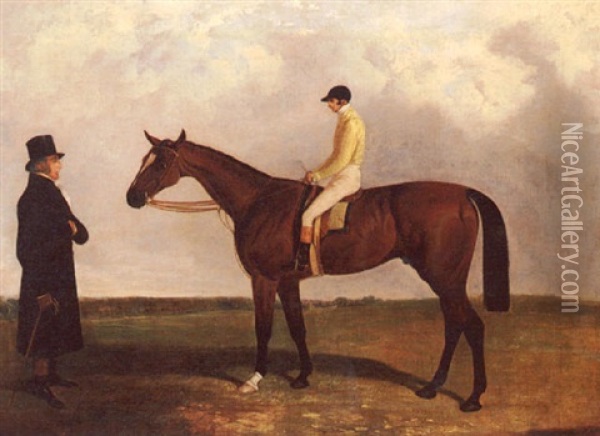 Sir Tatton Sykes, Winner Of The Great St. Leger Oil Painting - Harry Hall