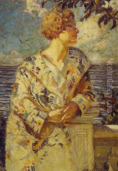 Woman by the Sea Oil Painting - William DeLeftwich Dodge