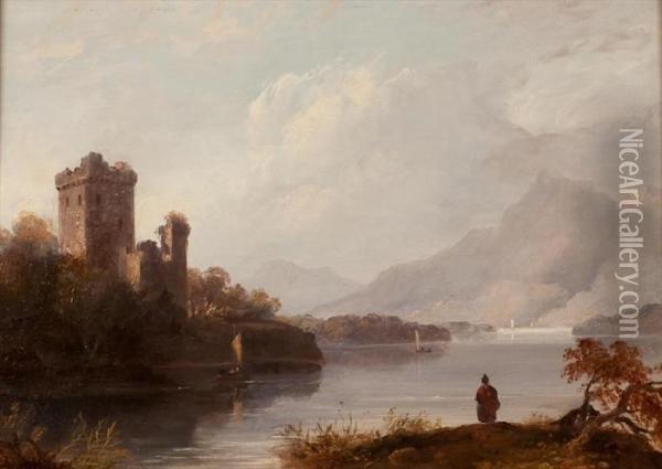 A View Of A Loch Oil Painting - Horatio McCulloch