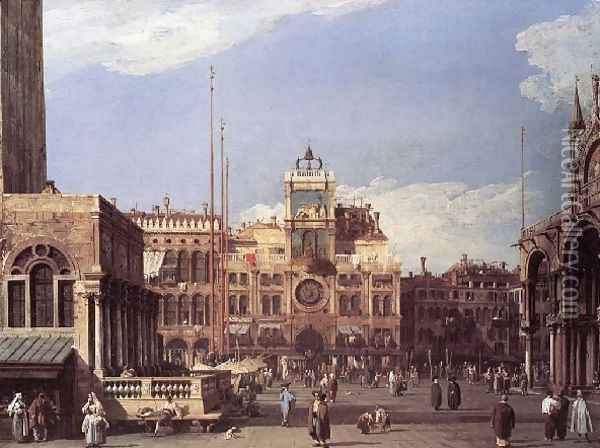 Piazza San Marco The Clocktower 1729 Oil Painting - (Giovanni Antonio Canal) Canaletto