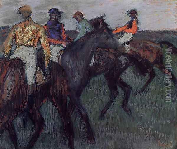 Racehorses II Oil Painting - Edgar Degas