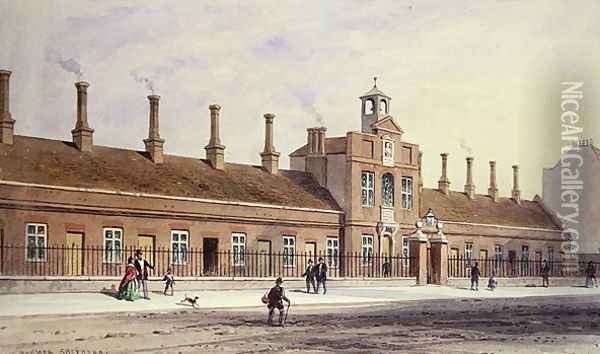 Emery Hills Alms Houses in Rochester Row, 1850 Oil Painting - Thomas Hosmer Shepherd